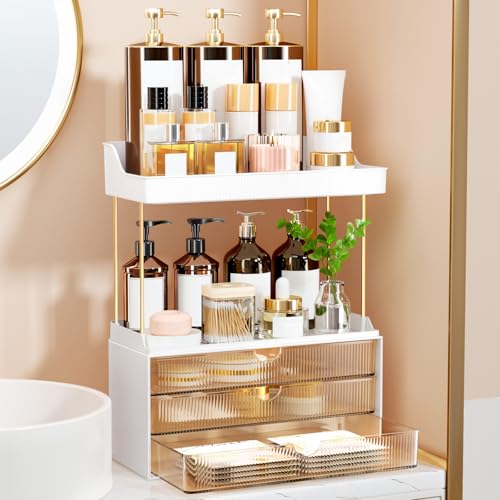 Produktbild: makeup organizer orderlygo mit 2 etagen und 3 schubladen für kosmetik und badezimmer