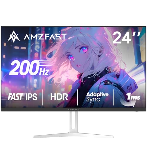 gaming monitor 24 zoll 200hz fhd 1920x1080 fast ips 1ms amzfast weiß