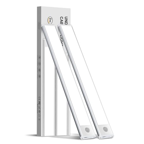 trayvespace 30cm unterbauleuchte küche led kabellos, 2 stk mit bewegungsmelder
