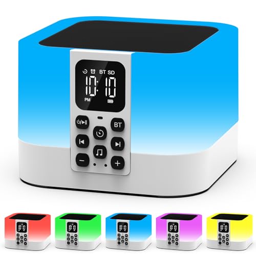 Produktbild: auyle bluetooth lautsprecher mit nachttischlampe wecker und rauschgenerator für baby und kinder
