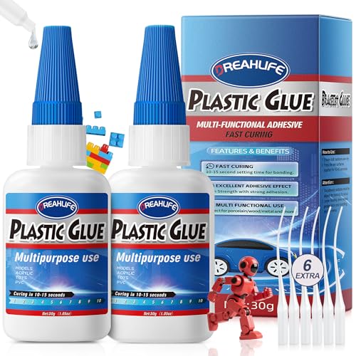 sekundenkleber für kunststoffe 30g x2, ultra starker kleber für acryl, pla, abs, pvc, modellbau