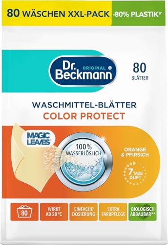 dr. beckmann waschmittel-blätter color protect orange pfirsich 80 blätter ab 20 C