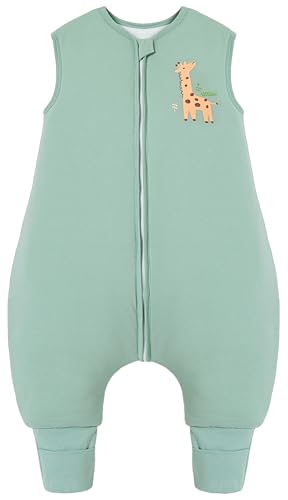 chilsuessy baby schlafsack mit füßen 2.5 tog unisex grün 100cm für babyhöhe 105-115cm
