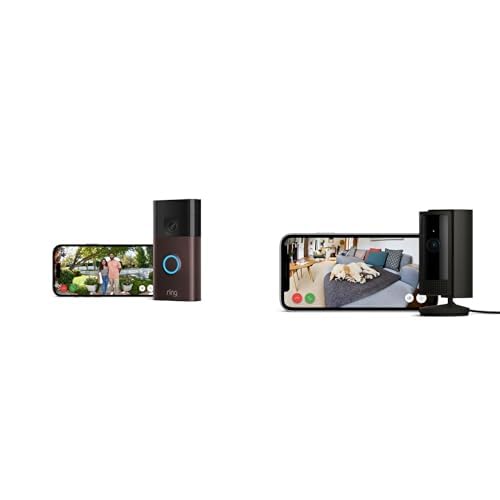 ring akku-videotürklingel venezianische bronze und innenkamera schwarz, wlan, selbstinstallation