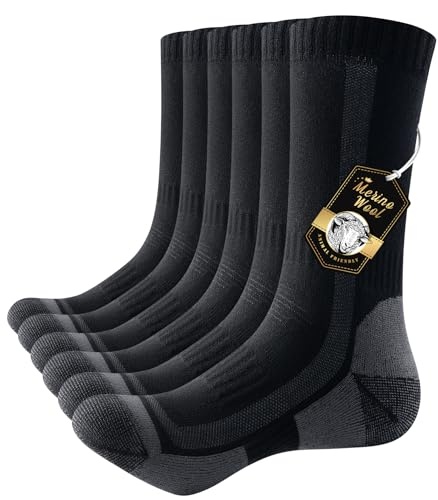 merino socken puliou, thermosocken für herren und damen, wandersocken, 3 paare
