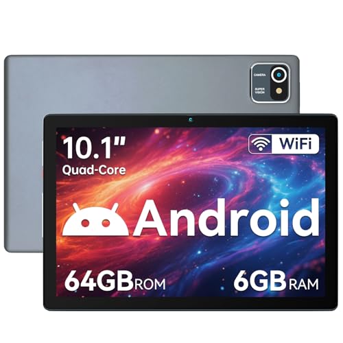 yicty tablet 10 zoll android 6 gb ram 64 gb rom quad-core 5000 mah grau