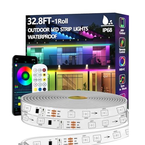 10m rgb ic led streifen außenbereich ip68 wasserdicht mit app steuerung für balkone, garten