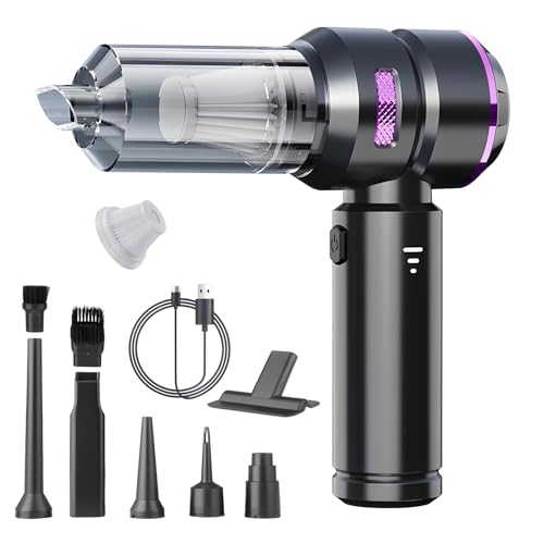 handstaubsauger schnurlos 22000Pa mini staubsauger wiederaufladbar für haus auto schwarz lila