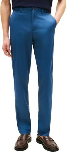 Tommy Hilfiger Herren Chino Hose Relaxed Fit Core Harlem, Blau, 30W/34L