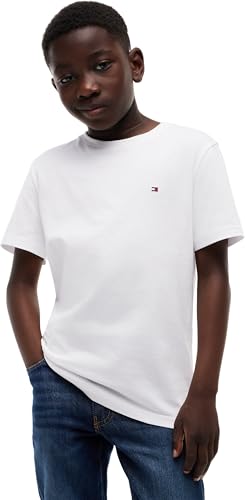 Tommy Hilfiger Jungen T-Shirt Essential Archive Fit SS, Weiß, 7 Jahre