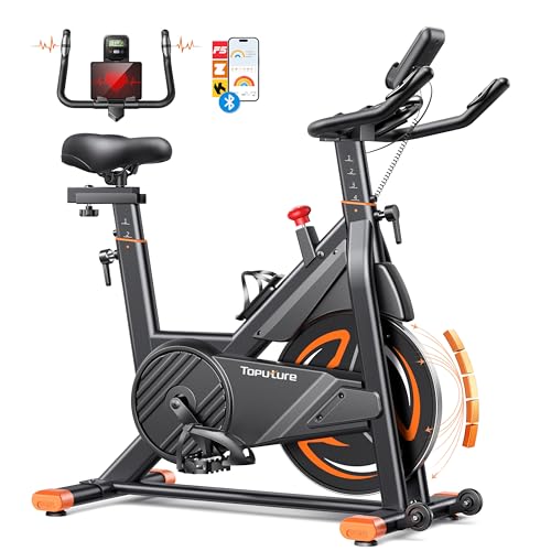 toputure heimtrainer fahrrad indoor mit app, 0-100% magnetwiderstand, 15kg, lcd