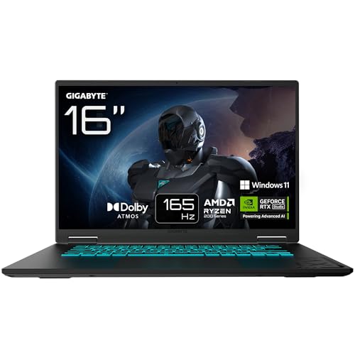 gigabyte gaming a16 laptop, 16", 165hz, ryzen 7 2600, rtx 5060, 16gb ddr5, 1tb ssd