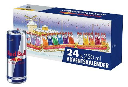 red bull adventskalender 2025 mit 24 dosen 250ml für 39,99 euro
