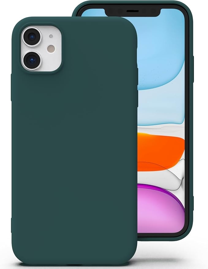 silikon handyhülle für iphone 11, dünn, stoßfest, rutschfest, tiefgrün