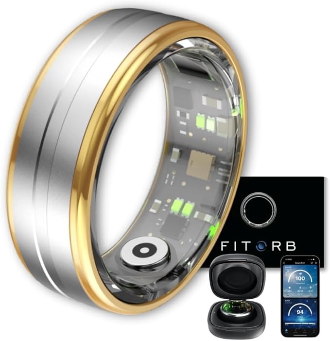 Smart Ring Pro - High-Tech Fitness- & Gesundheitsring, Schlafanalyse, Aktivitätstracking, Silber, 17,5 mm