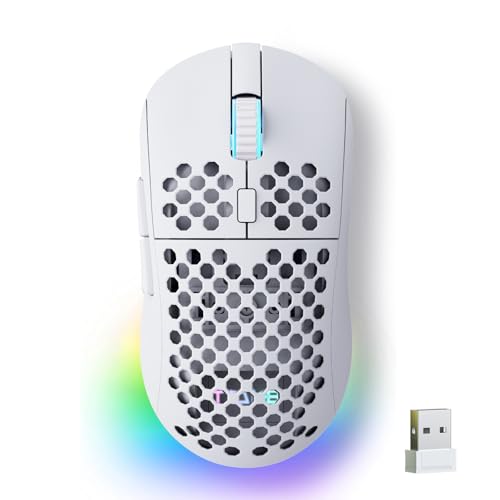 kabellose gaming maus tmkb falcon m1 24000 dpi 180h akku 6 tasten rgb weiß
