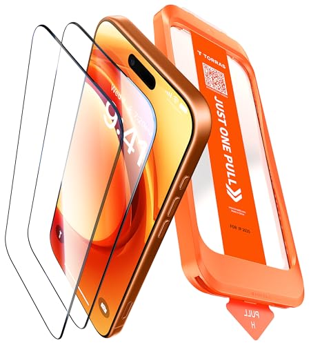 Produktbild: torras glas displayschutzfolie für iphone 17 pro, 9h+, blasenfrei, staubfrei