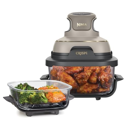 ninja CRISPi airfryer heißluftfritteuse 3,8 l 4-in-1 1700 W 6 Portionen Glasbehälter