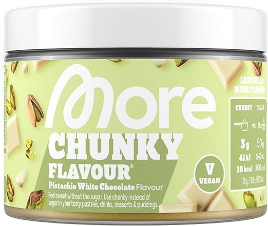 MORE Chunky Flavour Pistachio White Chocolate 150 g, vegan, Geschmackspulver