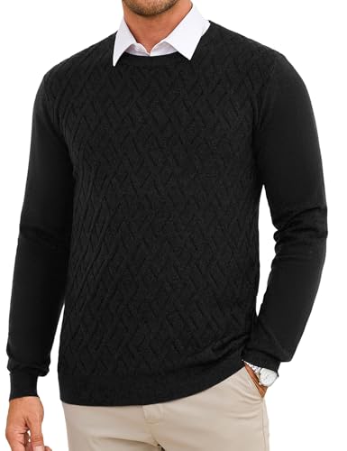 Produktbild: iclosam herrenpullover, weicher langarm strickpullover mit karomuster, rundhals