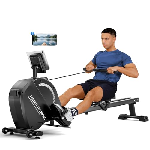 dripex rudergerät für zuhause, 16 widerstandsstufen, lcd-monitor, 158 kg belastbar, bluetooth-kompatibel