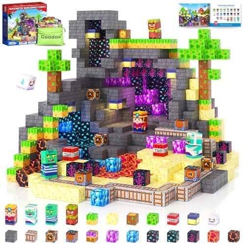 Coodoo magnetische bausteine für kinder 3-8, outdoor stem spielzeug, sensorisch