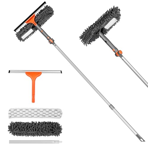 fensterwischer reinigungsset 2 in 1 ausziehbare stange biegbarem kopf für auto und zuhause