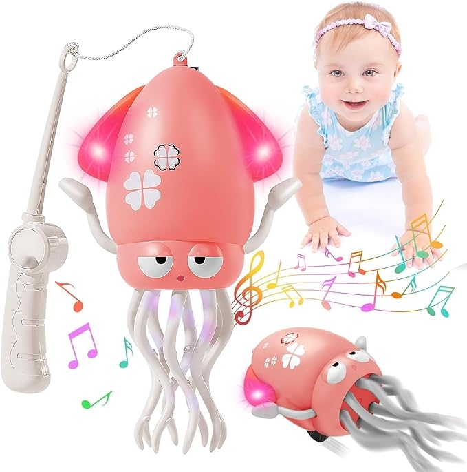 Tanzender Oktopus Krabbelspielzeug Baby mit LED-Lichtern & Musik für 1-3 Jahre