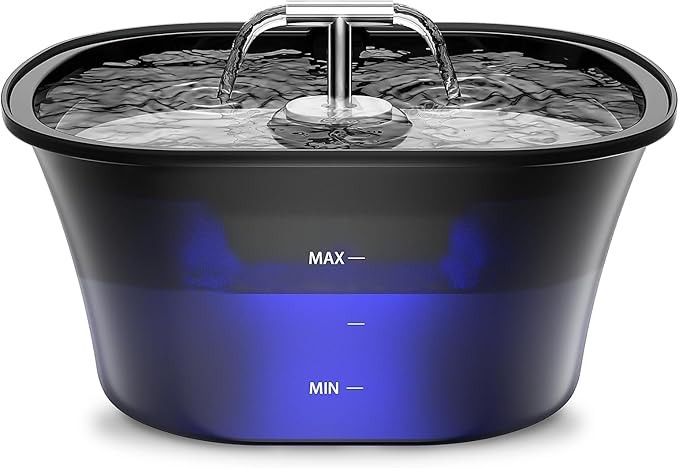 Katzenbrunnen 2,5L, Ultra Leise mit LED, Aktivkohlefilter, BPA-frei, leicht zu reinigen