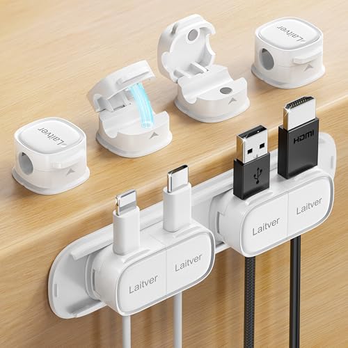 Produktbild: 6 Stück Kabelclips Magnetisch Kabelhalter Kabelmanagement für Ladekabel, HDMI, USB