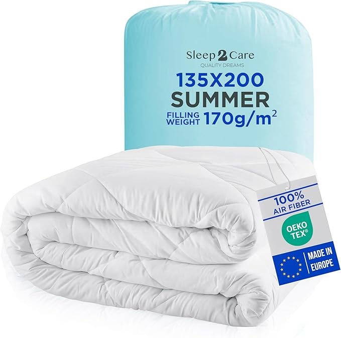 sleep2care sommerdecke 135x200 cm leicht kühlend atmungsaktiv waschbar Öko-Tex