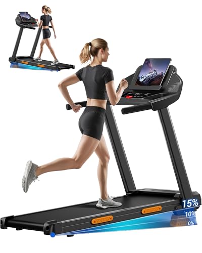 LONTEK Klappbares Laufband für Zuhause, 15% Steigung, 12KM/H, 136KG max. Belastung