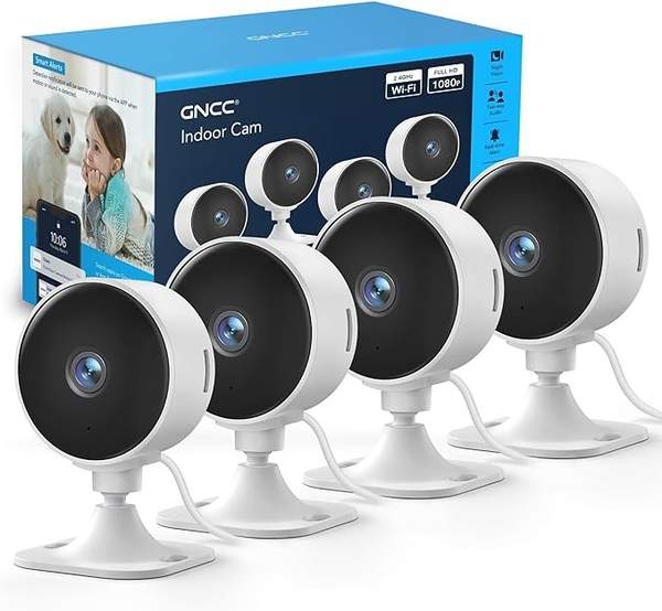 GNCC 4-Pack GC3 Innenkamera 1080P HD WLAN Nachtsicht, Zwei-Wege-Audio, PIR