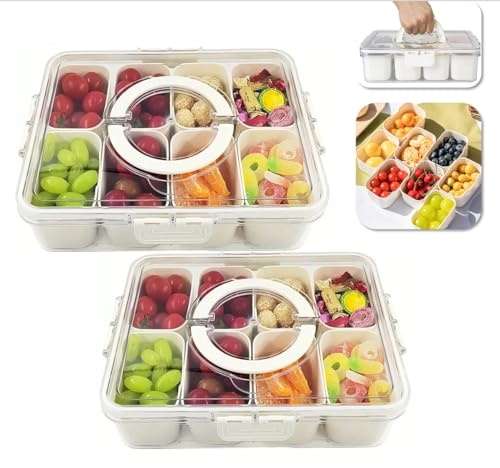 Produktbild: Snackbox mit Fächern 2 Stück, Lebensmittel Organizer Kühlschrank, Snackdose