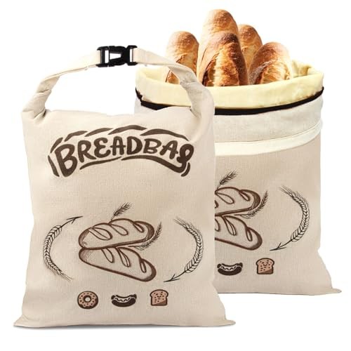 Bienenwachs Brotbeutel für Sauerteig, wiederverwendbar, 2er Pack