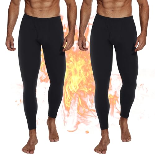 DDOBB Thermo Lang Unterhosen Herren 2er Pack Skiunterwäsche Funktionsunterwäsche