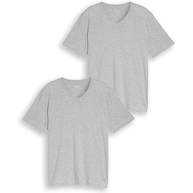 Tom Tailor V-Neck T-Shirts 2er Pack Grau günstig kaufen
