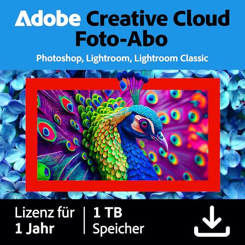 adobe foto-abo mit lightroom classic, photoshop, 1tb cloud-speicher, 1 jahr