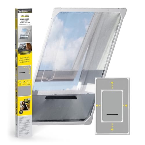 EASYmaxx Insect Protect Teleskop Fliegengitter für Dachfenster 63 x 93 cm bis 100 x 160 cm