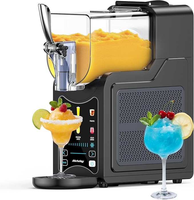 Produktbild: Richday Slush Eis Maschine 2L, LED Display, 6 Programme für Milchshakes, Frapps, Margaritas