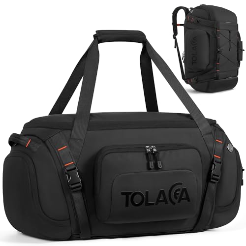 Produktbild: sporttasche rucksack 40l von tolaccea mit schuhfach, nassfach, laptopfach schwarz