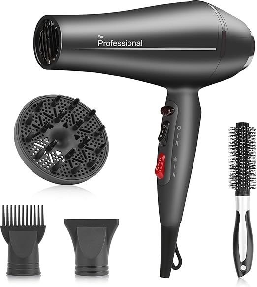 Produktbild: Professioneller Haartrockner mit Ionen und Diffusor für Friseure und Salon