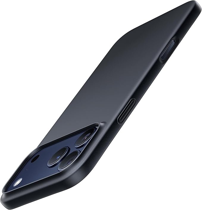 torras ultra dünne hülle für iPhone 17 pro, 0,09 cm, schwarze schutzhülle slim