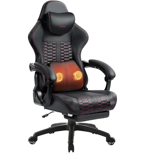 dowinx gaming stuhl big and tall mit massage, ergonomischer computerstuhl 180 kg schwarz