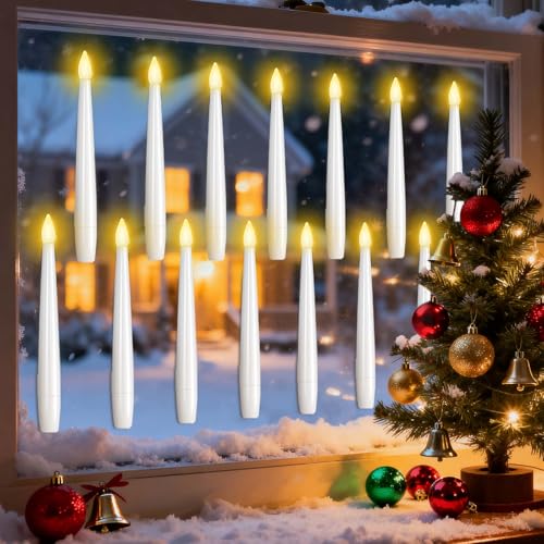 weihnachts fensterkerze mit lichtsensor 14pcs batteriebetrieben flammenlos - mozkeTo19