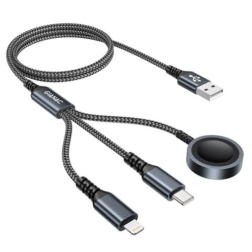 GIANAC 3-in-1 Ladekabel für Apple Watch, USB-C, Lightning