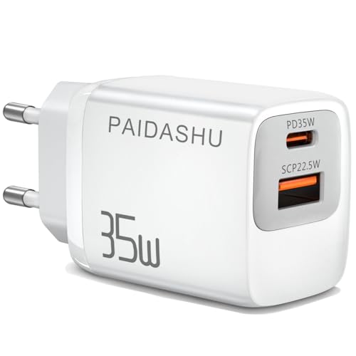 usb c ladegerät 35w, pd 3.0 netzteil für iphone, ipad, samsung, handy