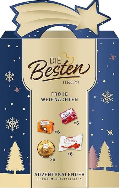 Produktbild: Adventskalender 2025  Geschenkbox mit Ferrero Spezialitäten, 24 Türchen, 251 g