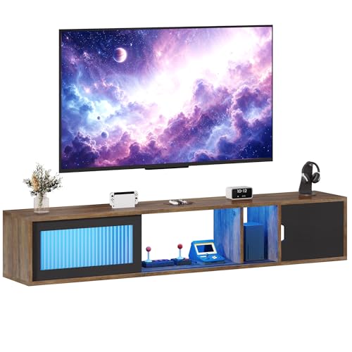 Produktbild: yitahome schwebender tv-schrank 148 cm für fernseher bis 65 zoll mit led-lichtern