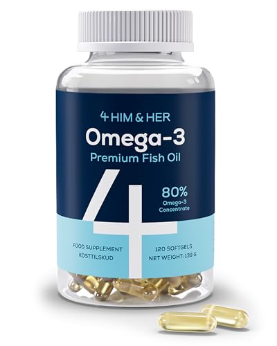 4 him & her omega-3 kapseln hochdosiert, 668 mg epa, 500 mg dha, 120 softgels